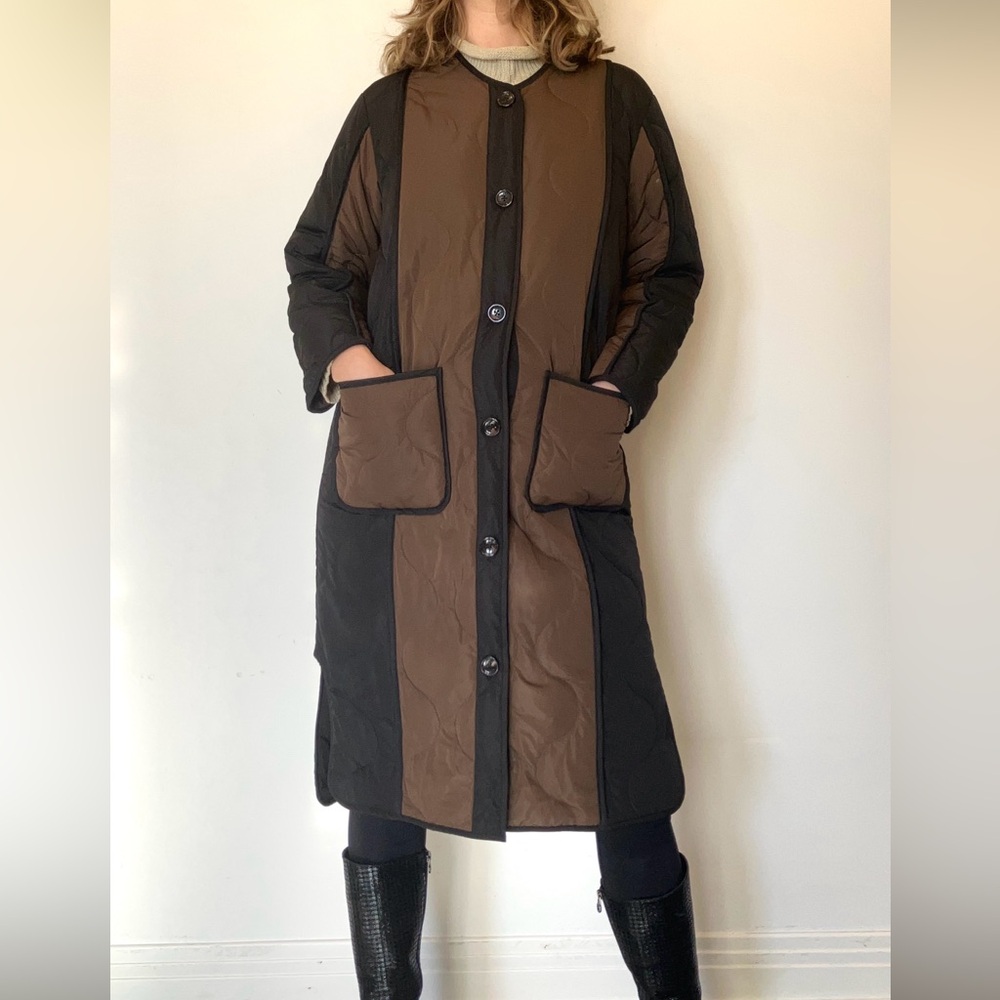 Rails Black and Brown Women's Long Puffer Coat